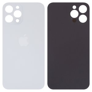 Задняя панель корпуса для iPhone 12 Pro Max, серебристая, белая, не нужно снимать стекло камеры, Original PRC , big hole, silver
