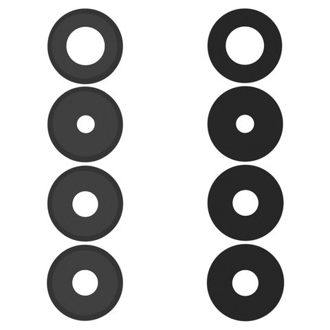 Стекло камеры для Xiaomi Redmi Note 14 Pro 4G, черное, без рамки, комплект 4 шт.