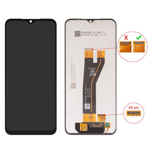 Дисплей для Samsung A146B Galaxy A14 5G, чорний, без рамки, High Copy, 48 pin, BS066FBM L09 DB01_1.1