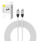 USB кабель Baseus Coolplay Series, 2xUSB тип-C, 200 см, 100 Вт, білий, силіконовий, #CAKW000302