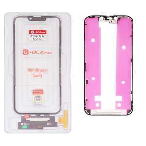 Сенсорний екран G+OCA PRO для iPhone 14, з рамкою, з ОСА плівкою, чорний, без мікросхеми