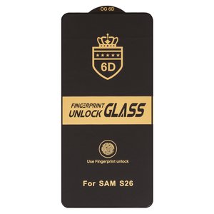 Защитное стекло ESD 6D для Samsung S942 Galaxy S26, совместимо с чехлом, Full Glue, Anti Static, без упаковки , черный