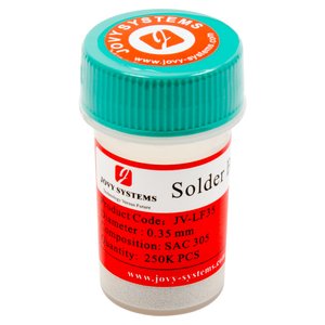 Lead-Free BGA Balls (0.35mm) JOVY SYSTEMS JV-LFSB035 Lead-Free BGA Balls (0.35mm) JOVY SYSTEMS JV-LFSB035