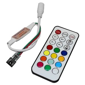 Контроллер с ИК пультом TH2015-X-IR (RGB, WS2811, WS2812, 12 В) Контроллер с ИК пультом TH2015-X-IR (RGB, WS2811, WS2812, 12 В)